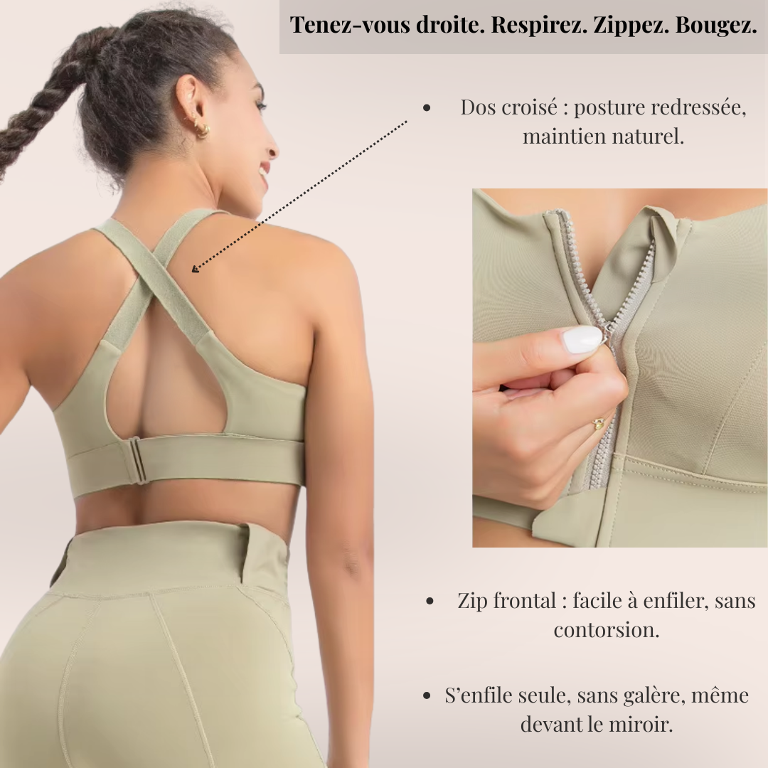 BRASSIERE CHAMPION – Zippée & Sculptante : Le maintien qui gagne.