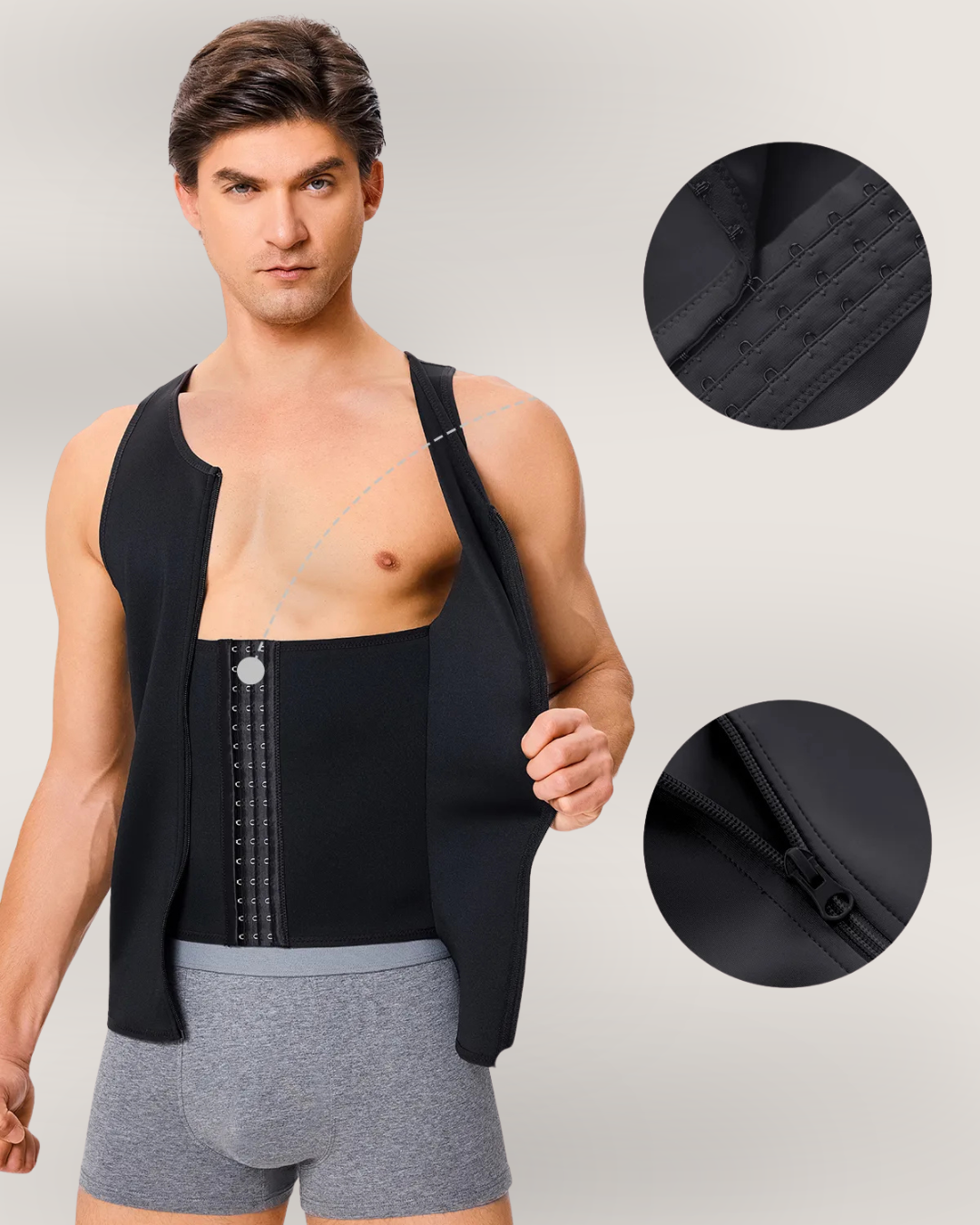 CoreFit® Gilet Sculptant Zippé Confiance Instantanée
