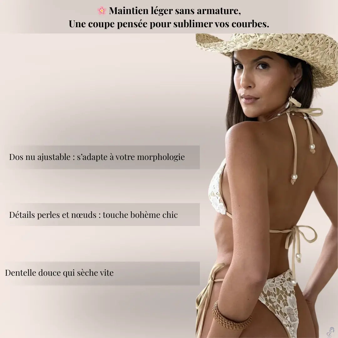 Bikini en Dentelle Blanche pour Femme, Maillot de Bain Long, Ensemble Deux Pièces, Vêtements de Plage, 2025 SIRALUXE