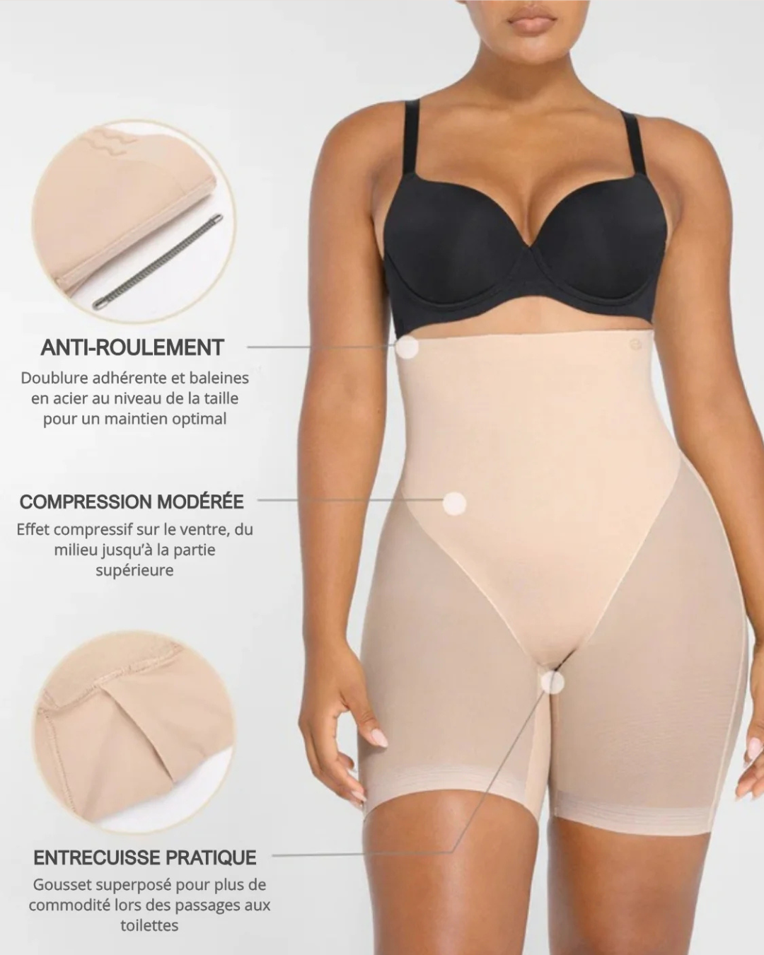 AirSlim® – Short Gainant Invisible : Taille Affinée & Fessier Rehaussé Wiio