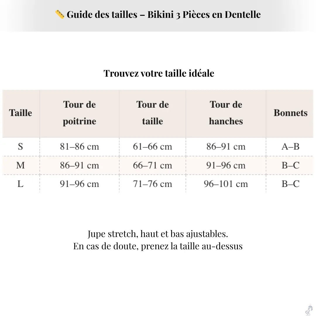 Sexy Bikini 3 Pièces en Dentelle – Élégance & Légèreté SIRALUXE