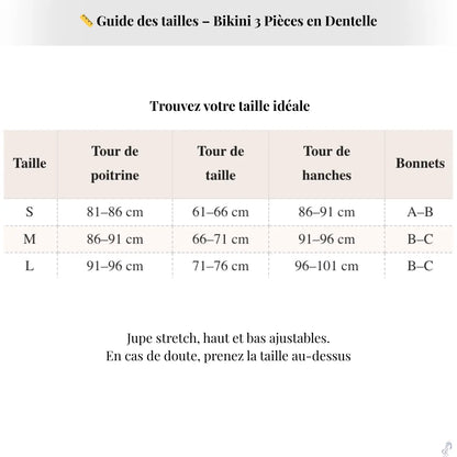 Sexy Bikini 3 Pièces en Dentelle – Élégance & Légèreté SIRALUXE