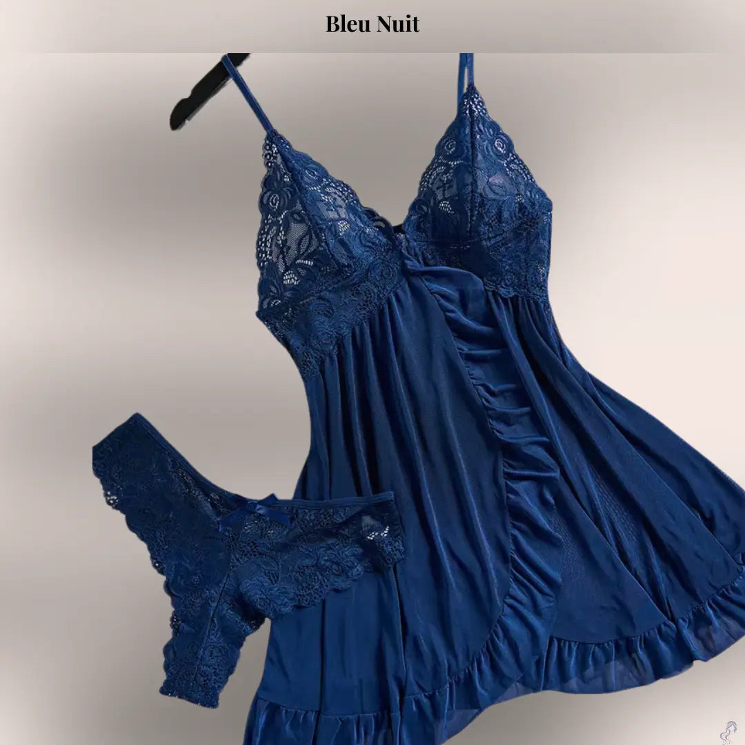 Lingerie Ouverte – Nuisette & Tanga Séduisante SIRALUXE