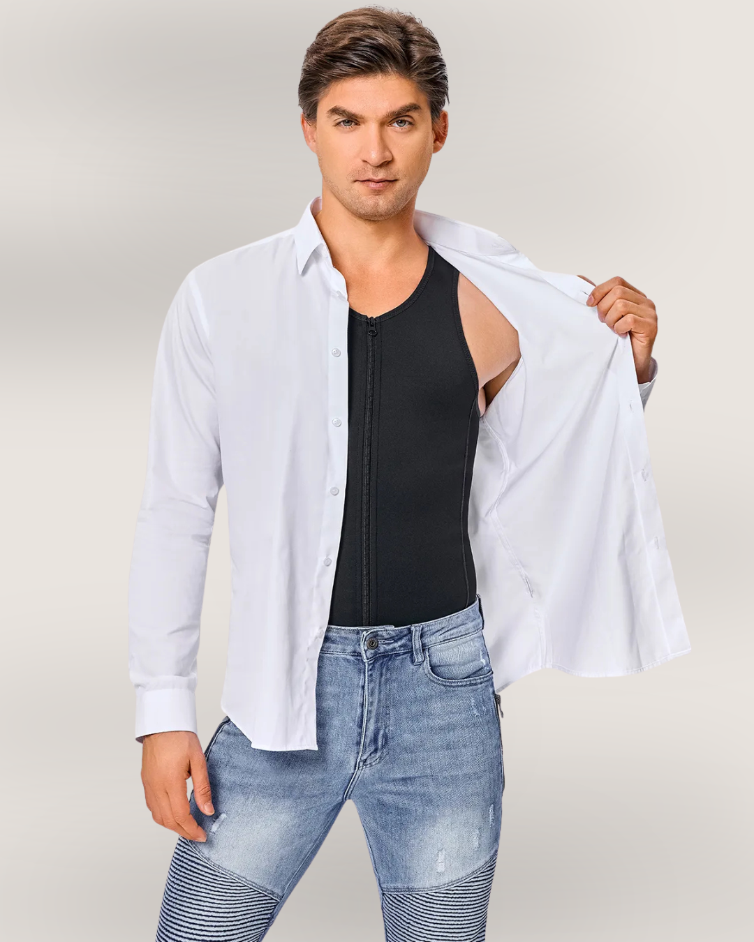 CoreFit® Gilet Sculptant Zippé Confiance Instantanée