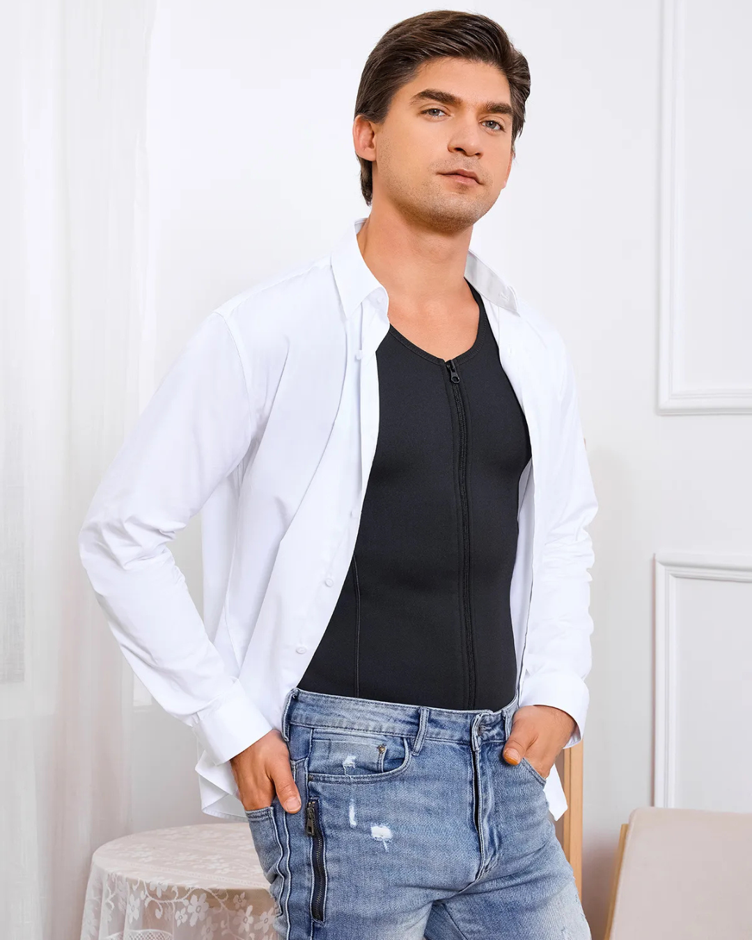 CoreFit® Gilet Sculptant Zippé Confiance Instantanée