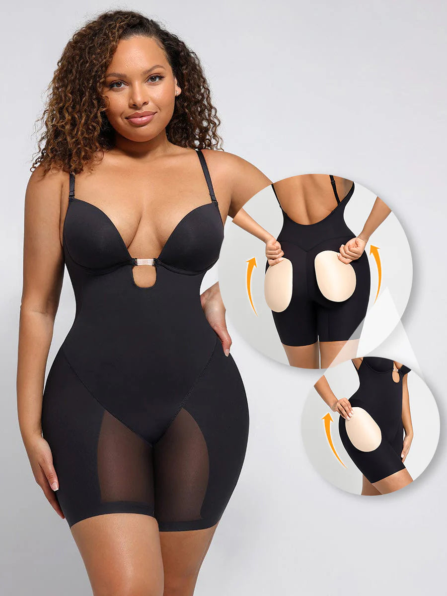 Nexa® – Bodysuit dos plongeant avec inserts fessiers amovibles