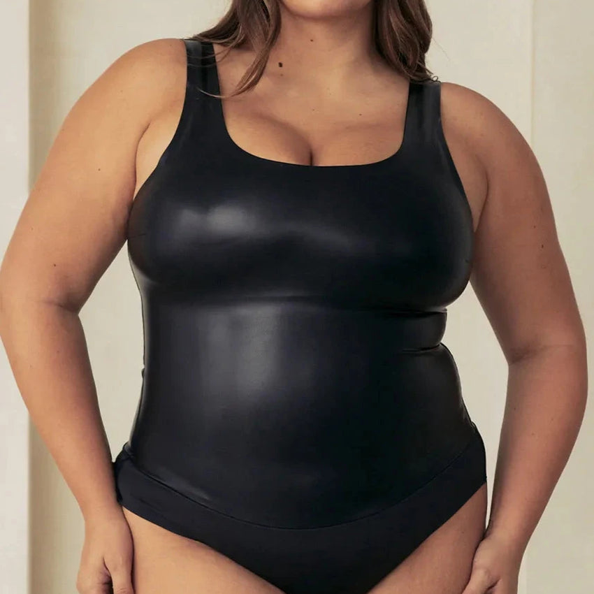 Body gainant en cuir végétalien