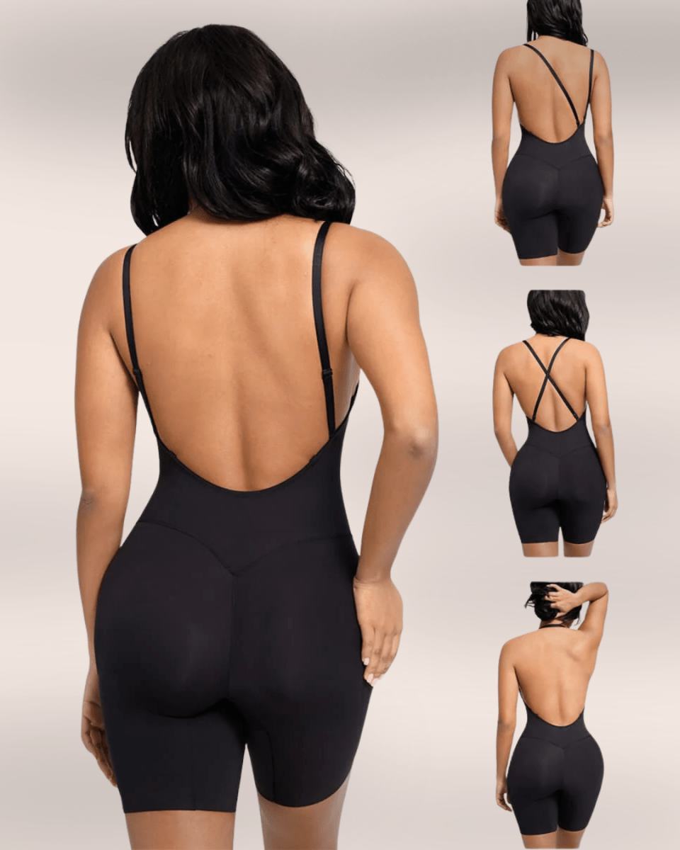 Lexa® – Bodysuit dos plongeant avec inserts fessiers amovibles - SIRALUXE